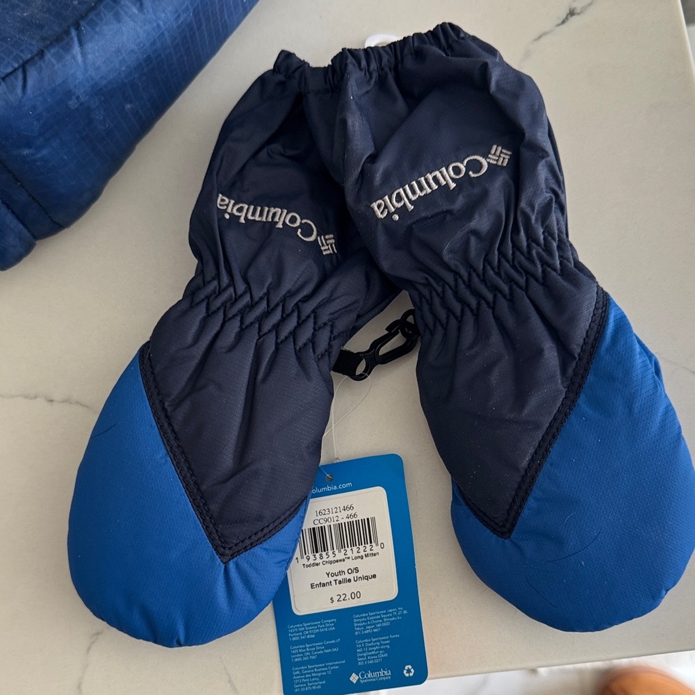 Columbia Kids' Navy and Blue Mittens
